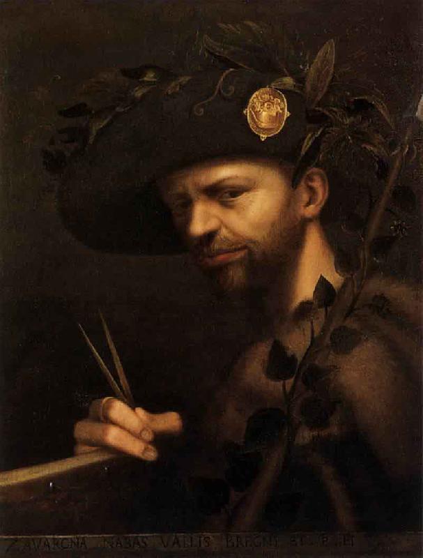 Giovanni Paolo Lomazzo self portrait as Abbot of the Accademia della Val di Blenio oil painting image